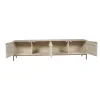 Meuble TV bois sable 4 portes rainurées CORTINA