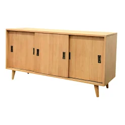 Meuble TV / Buffet Hévéa 3 portes coulissantes 140x45x74cm SIXTIES