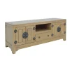 Meuble TV chinois asiatique 4 portes 1 tiroir hévéa 160cm MAORI