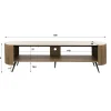 Meuble TV céramique 2 plateaux et pieds obliques ASCOLI