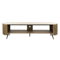 Meuble TV céramique 2 plateaux et pieds obliques ASCOLI