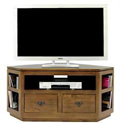 Meuble TV d'angle hévéa 120cm HELENA