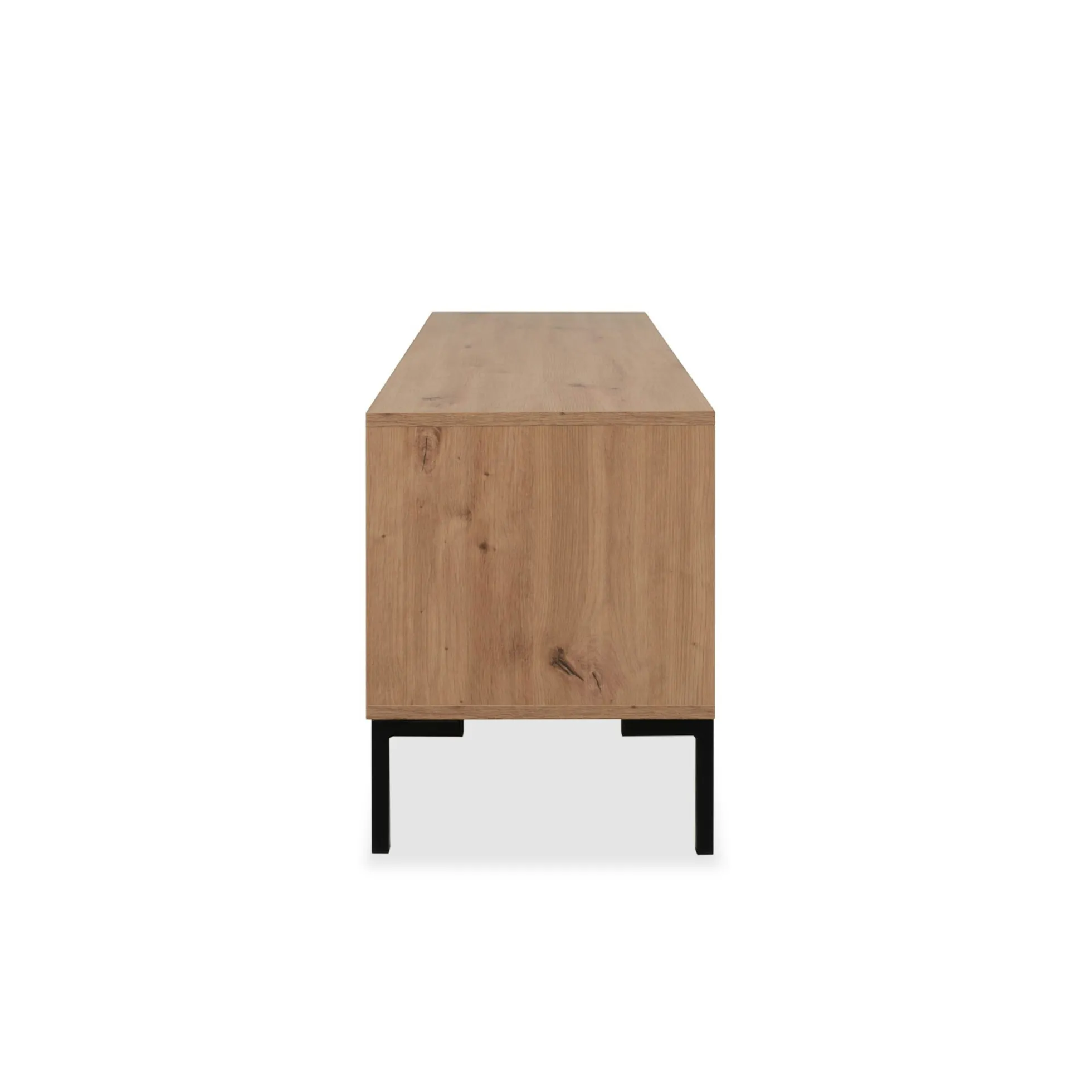 Meuble TV décor bois 2 portes 2 niches KARVI