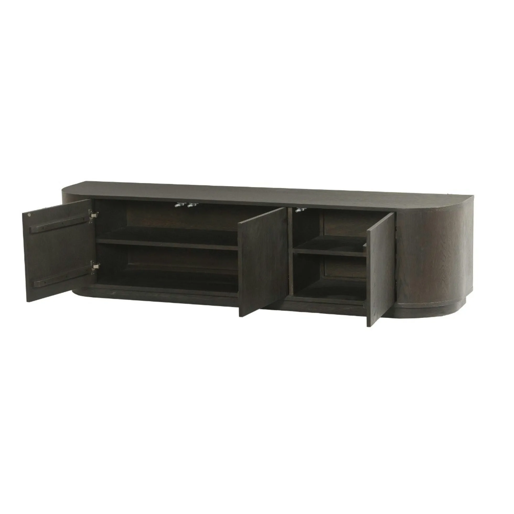 Meuble TV design en chêne brun 3 portes 180 cm LOREN