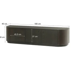Meuble TV design en chêne brun 3 portes 180 cm LOREN