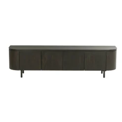 Meuble TV design en chêne brun 4 portes LOREN