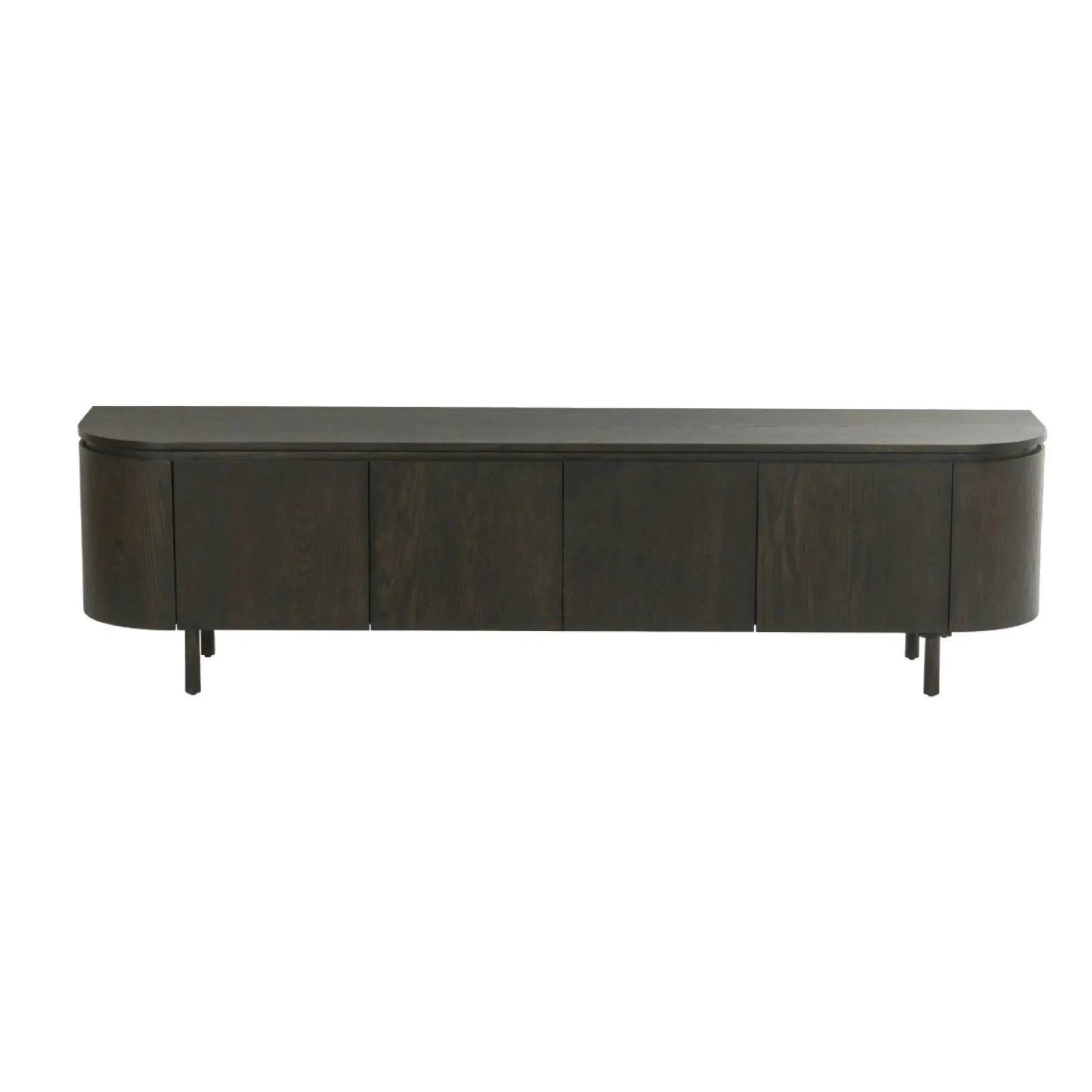 Meuble TV design en chêne brun 4 portes LOREN