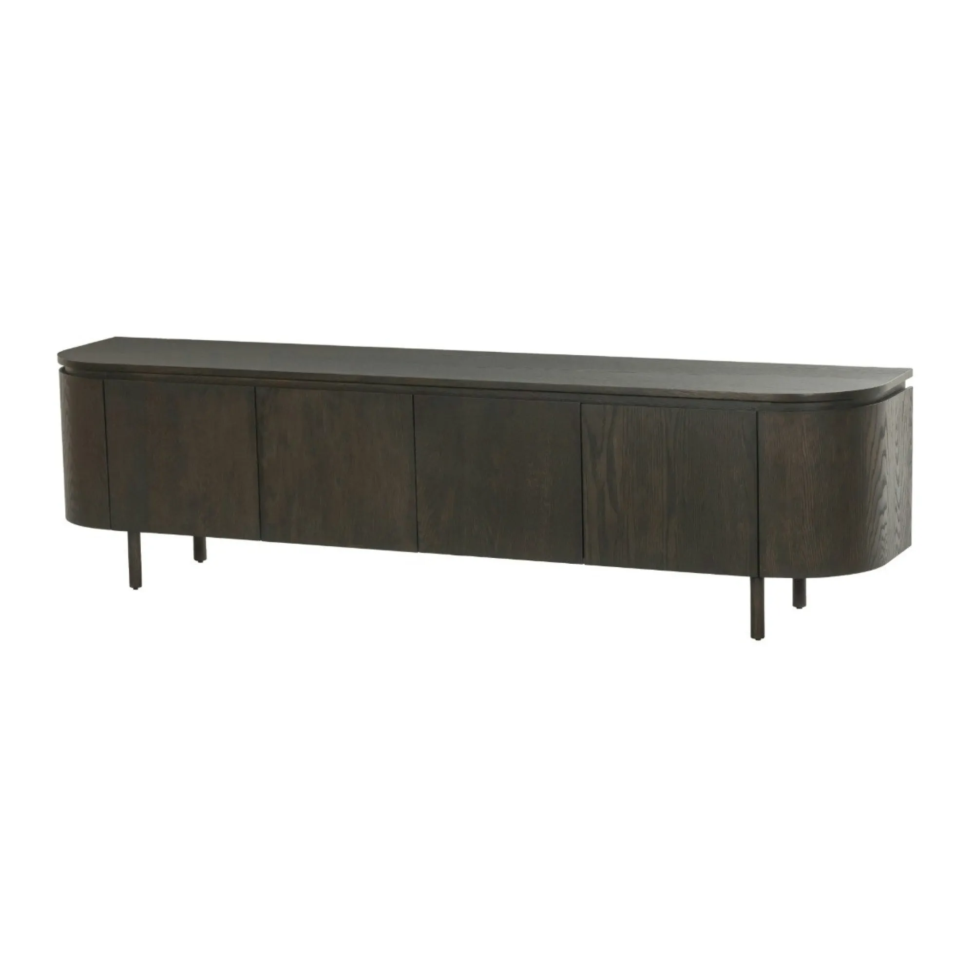 Meuble TV design en chêne brun 4 portes LOREN