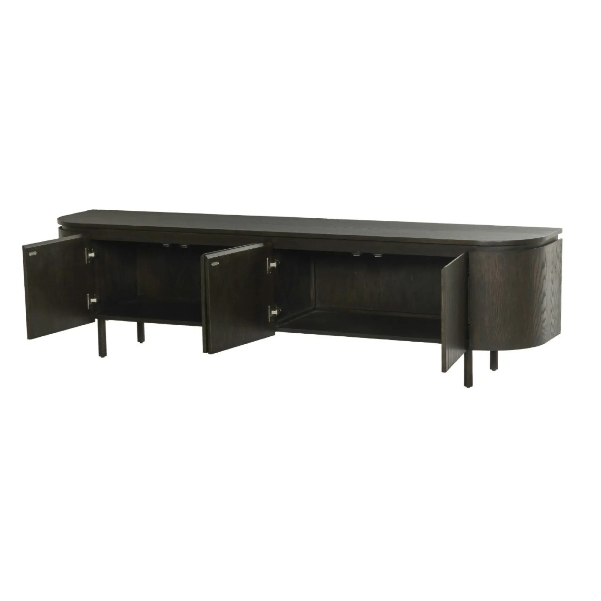 Meuble TV design en chêne brun 4 portes LOREN