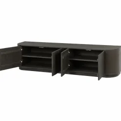 Meuble TV design en chêne brun 4 portes 220 cm LOREN