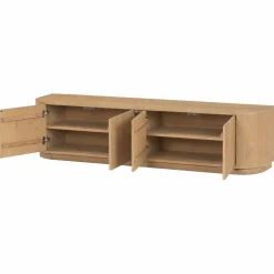Meuble TV design en chêne clair 4 portes LOREN