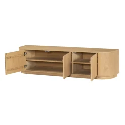 Meuble TV design en chêne clair 3 portes LOREN