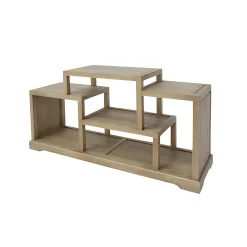 Meuble TV destructuré Hévéa double faces, 4 niches 150x45x75cm MAORI