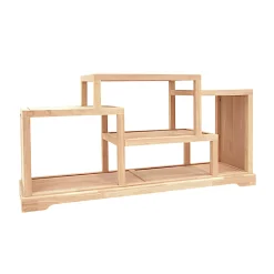 Meuble TV destructuré Hévéa double faces, 4 niches 150x45x75cm MAORI