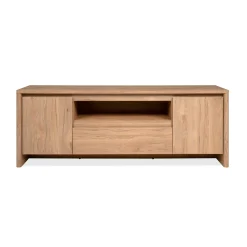 Meuble TV effet bois 2 portes 1 tiroir ALVA