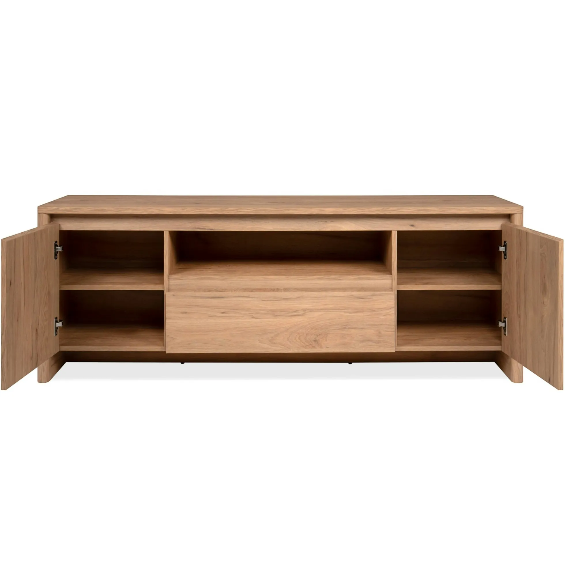 Meuble TV effet bois 2 portes 1 tiroir ALVA
