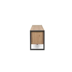 Meuble TV effet chêne 2 portes 2 niches ALVA