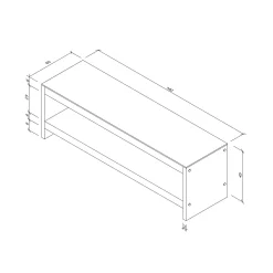 Meuble TV en bois brun et verre - 140 cm LHASA