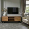 Meuble tv en bois de chêne brun et pieds obliques PALERME