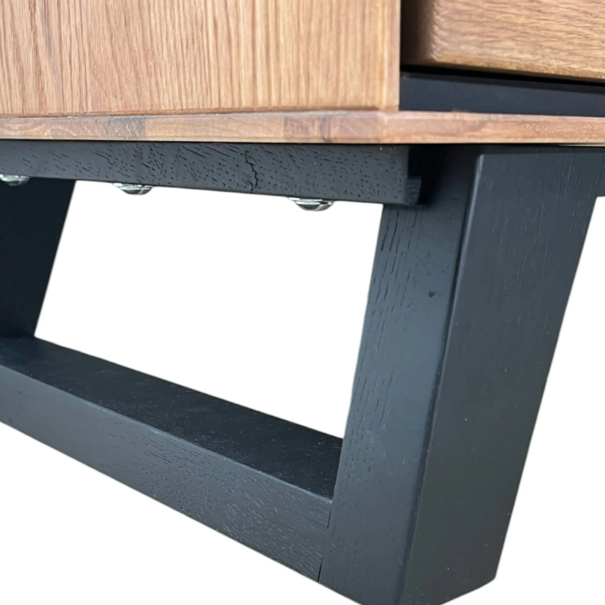 Meuble tv en bois de chêne brun et pieds obliques PALERME