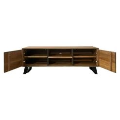 Meuble tv en bois de chêne brun et pieds obliques PALERME