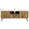 Meuble TV en bois de manguier motif baguette DELHI