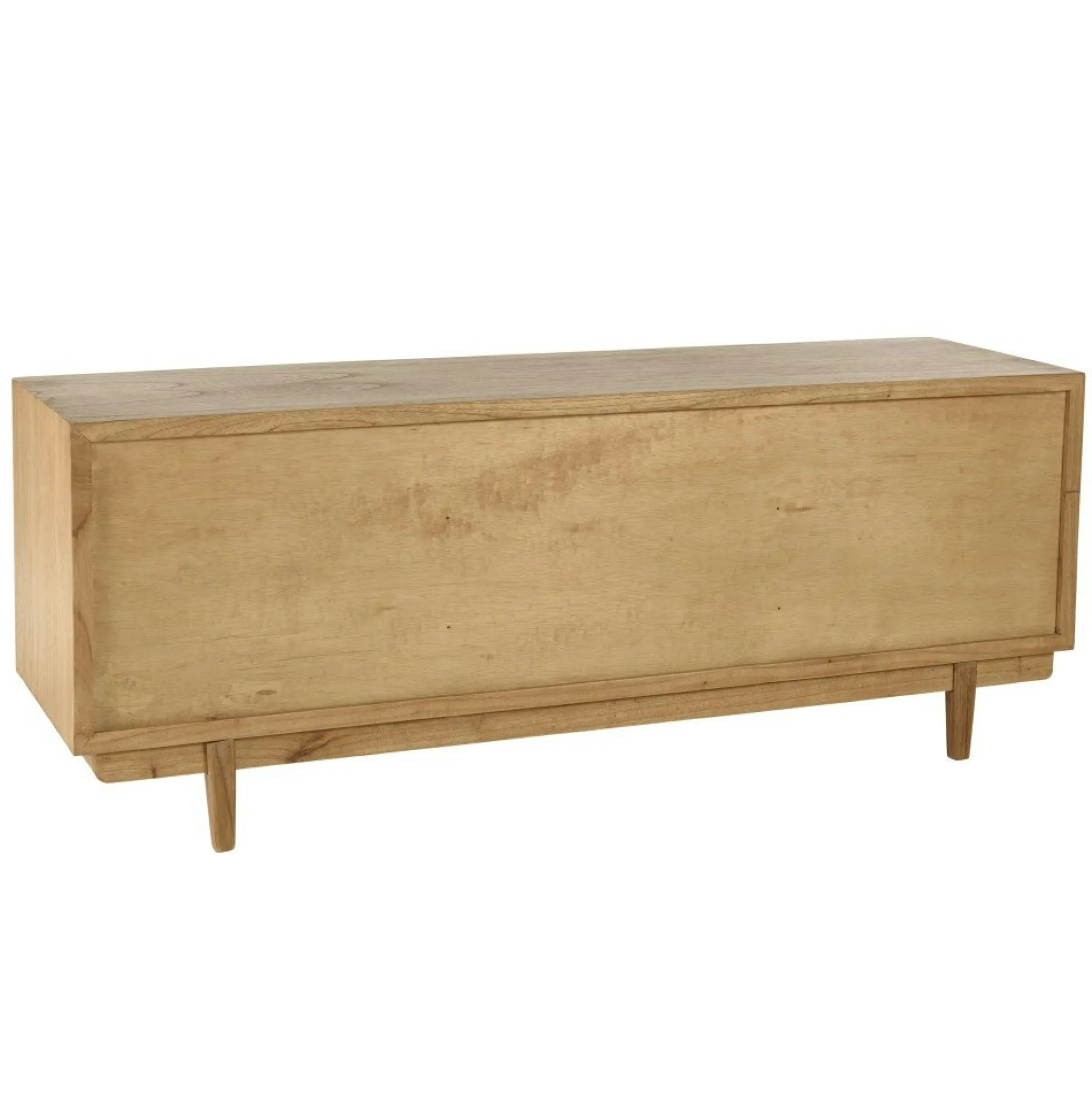 Meuble TV en bois de mindi et rotin naturel TIVARO