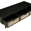 Meuble TV en bois noir avec cannage PALMA 2