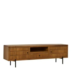 Meuble TV en bois 2 portes décor damier UDA