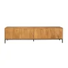 Meuble TV en bois 4 portes rainurées 210 cm CORTINA