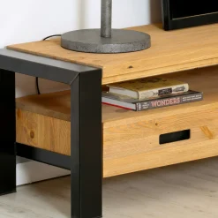 Meuble TV en pin massif 3 tiroirs LOUNDGE