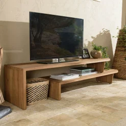 Meuble TV extensible et modulable en teck recyclé SWING