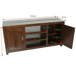 Meuble TV hévéa 136cm GALA