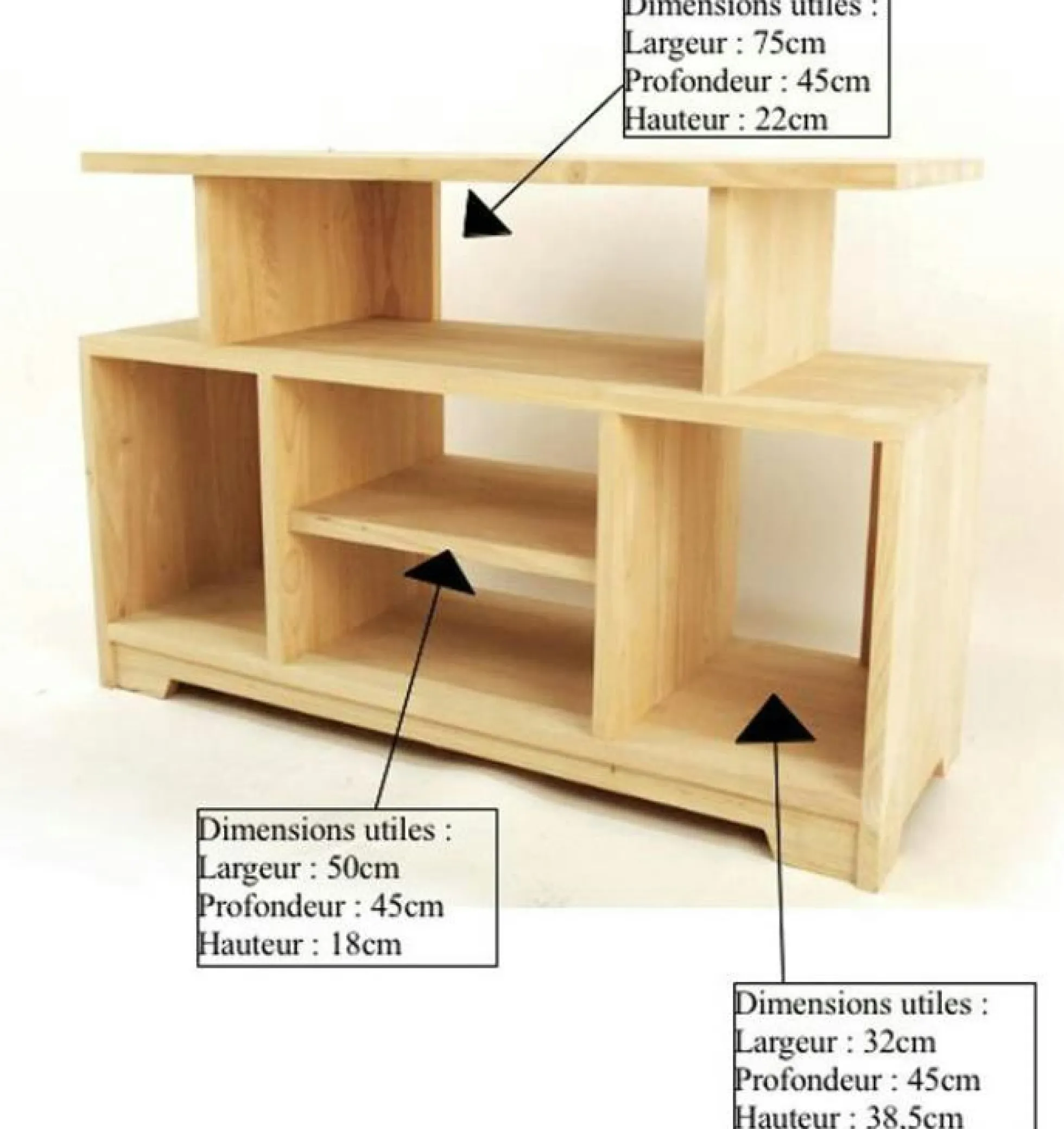 Meuble TV hévéa 124cm HELENA