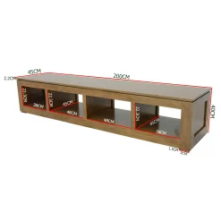 Meuble TV hévéa 200cm HELENA