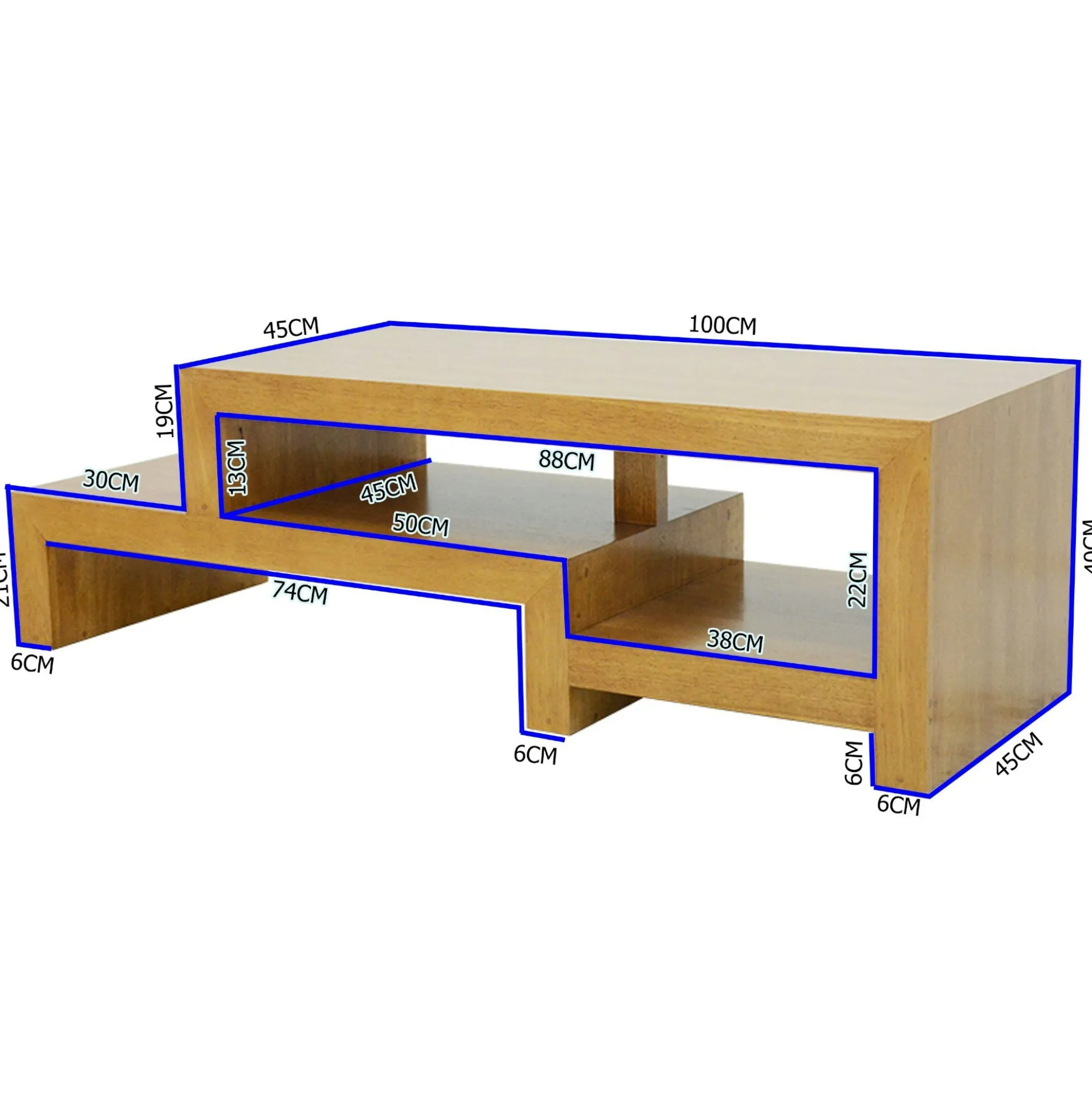 Meuble TV hévéa 130cm OLGA