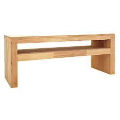 Meuble TV Hévéa double plateaux 120x50x60cm OLGA