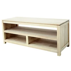 Meuble TV Hévéa 3 niches - dont 1 grande - 120x45x48,6cm HELENA