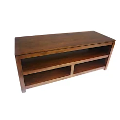 Meuble TV Hévéa 3 niches - dont 1 grande - 120x45x48,6cm HELENA