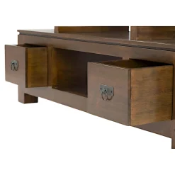 Meuble TV hévéa 4 niches 125x45x58cm HELENA
