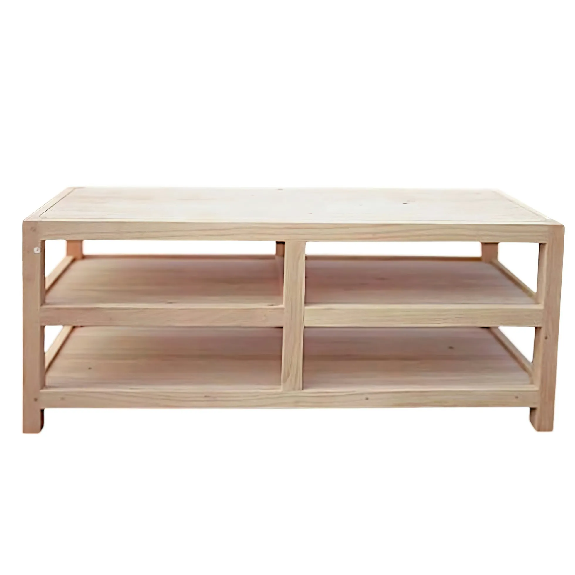 Meuble TV Hévéa 4 niches 120x45x50cm HELENA