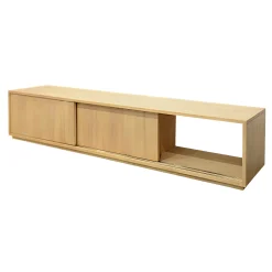 Meuble TV Hévéa 3 portes coulissantes 200x45x45cm BALTIC