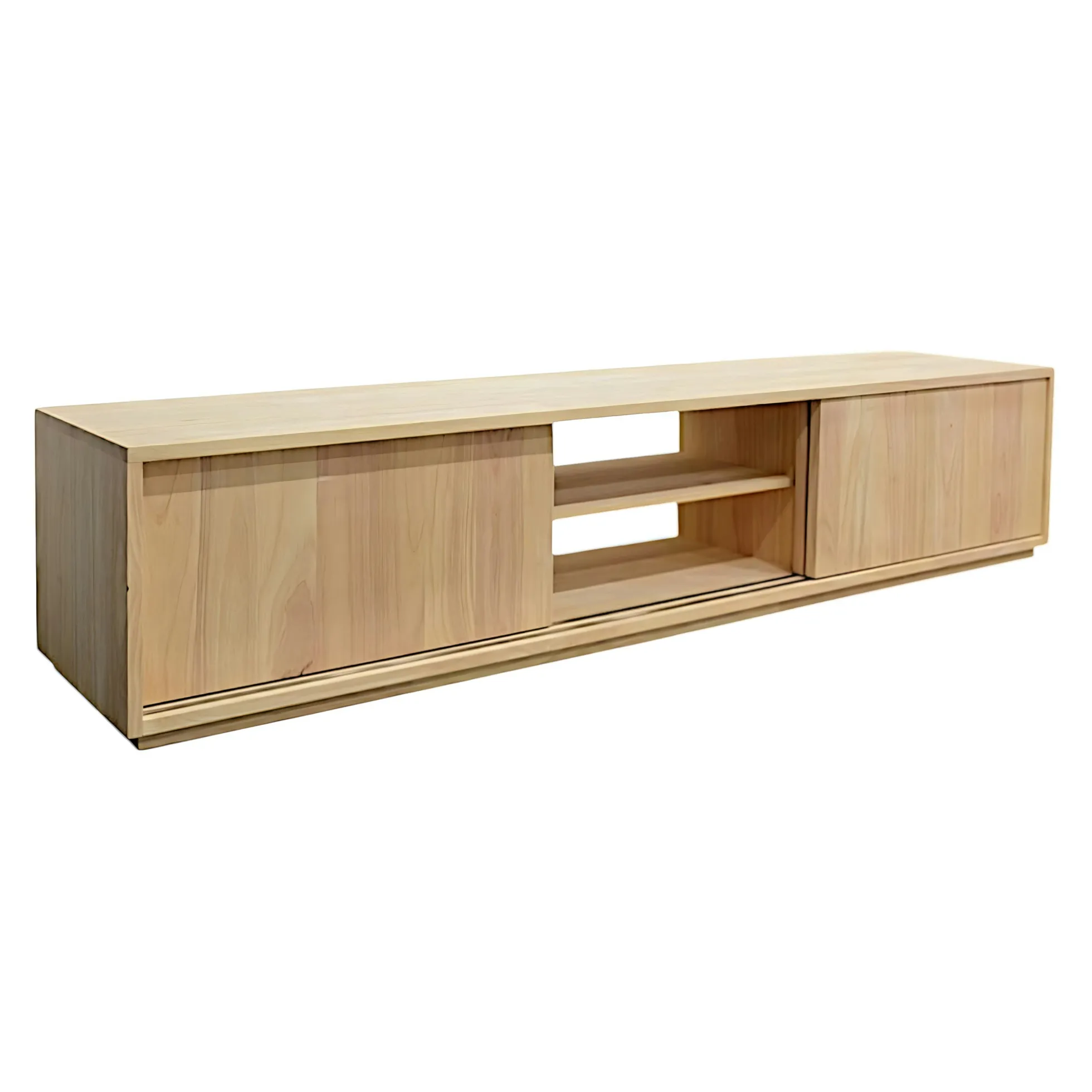 Meuble TV Hévéa 3 portes coulissantes 200x45x45cm BALTIC