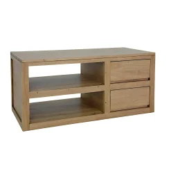 Meuble TV hévéa 2 tiroirs 90cm OLGA