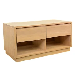 Meuble TV Hévéa 2 tiroirs, 2 niches basses 90x45x45cm BALTIC