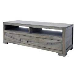 Meuble TV Hévéa 3 tiroirs, 2 niches 130x45x45cm NIAGARA