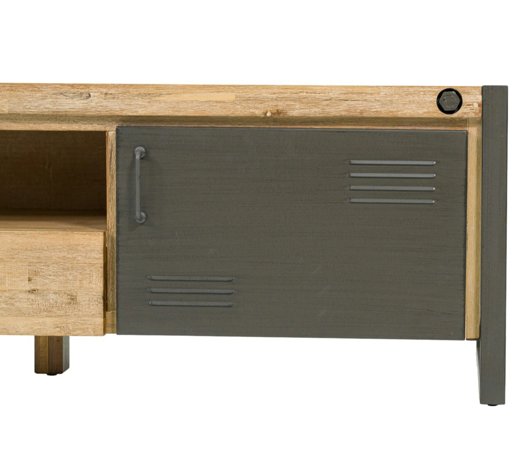 Meuble TV industriel bois métal boulons BROOKLYN