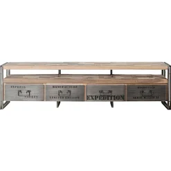 Meuble TV industriel 4 tiroirs CARAVELLE