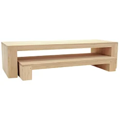 Meuble TV 2 élèments hévéa OLGA 140cm