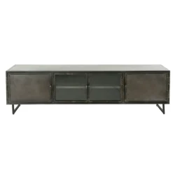 Meuble tv long en métal et verre ROADIES
